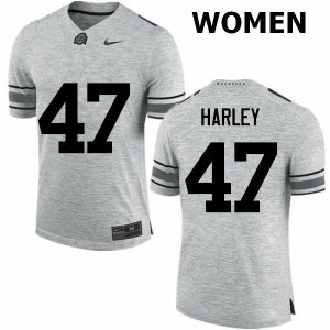 Women's Ohio State Buckeyes #47 Chic Harley Gray Nike NCAA College Football Jersey June KFL1844GN